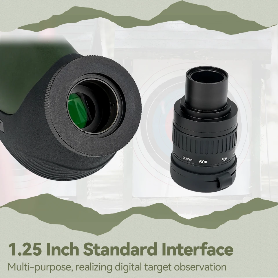 SVBONY SA412 Spotting Scope 20-60X80mm HD FMC 1.25" With Mobile Phone Bracket & Bluetooth Shutter For Middle-range Shooting telescope binoculars spotting scope optics equipment
