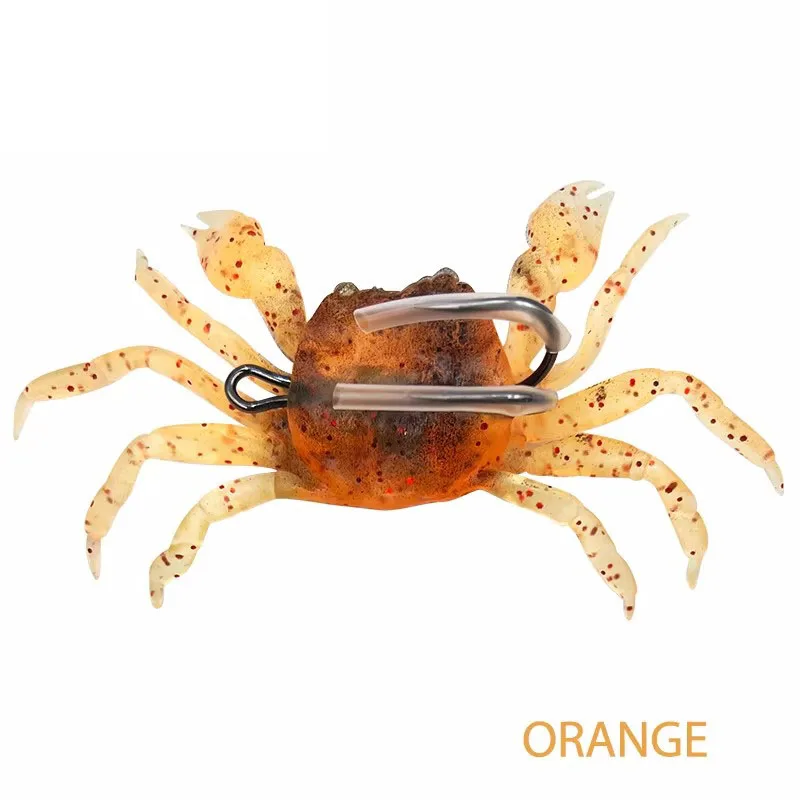Lot 6 Leurres Souples Crabe 9 Cm 19 G - Appâts Pêche En Mer Eau Salée
