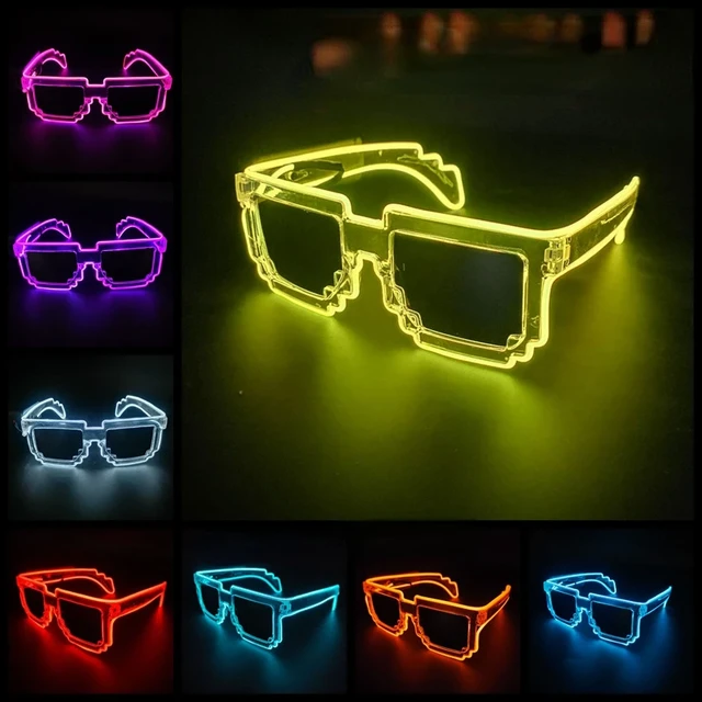 Gafas de sol con luces LED, lentes de sol con luz de neón, juguetes de  fiesta