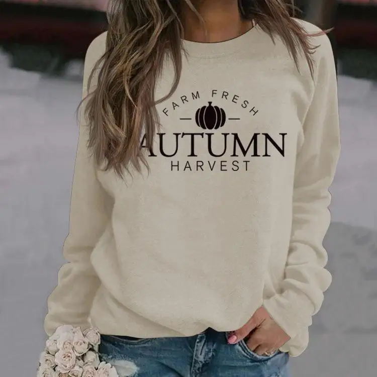 

Halloween Farm Fresh Autumn Harvest Sweatshirt Jack Lanterns Hoodie Women All Saints' Day Men Pullover Autumn Winter Long Sleeve