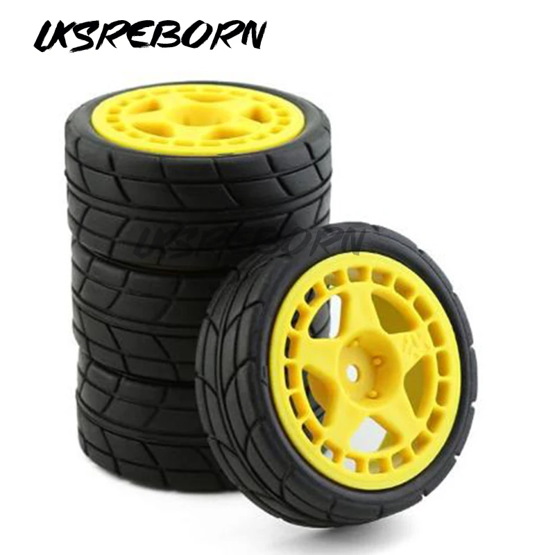 

RC Rally Car Plastic Wheel Rim Rubber Tires for 1/10 Model Car HPI Tamiya Kyosho WRC Claw 43 Ken Block Fiesta XV01 TT02