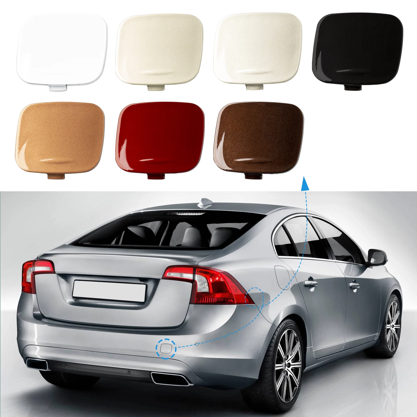 Rear Bumper Tow Hook Cover Cap Towing Eye For VOLVO S60 Accessories 2011-2018  39802591 30795029 Right Passenger Side