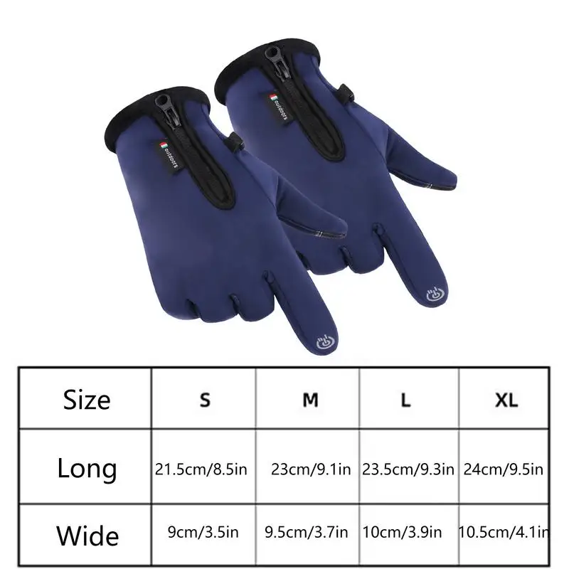 Cycling Touch Screen Mittens 1 Pair Men's Winter Warm Mitts Touch Screen Sports Wear Cold Weather Non-Slip Mittens Waterproof 6
