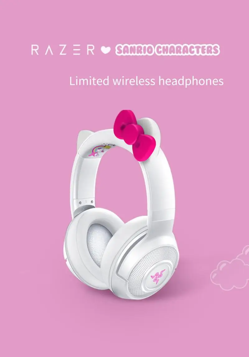 

Sanrio Hellokitty Cartoon Cute Headwear Rgb Wireless Bluetooth Earphones Personalized Comfort Mobile Bluetooth Wireless Earphone
