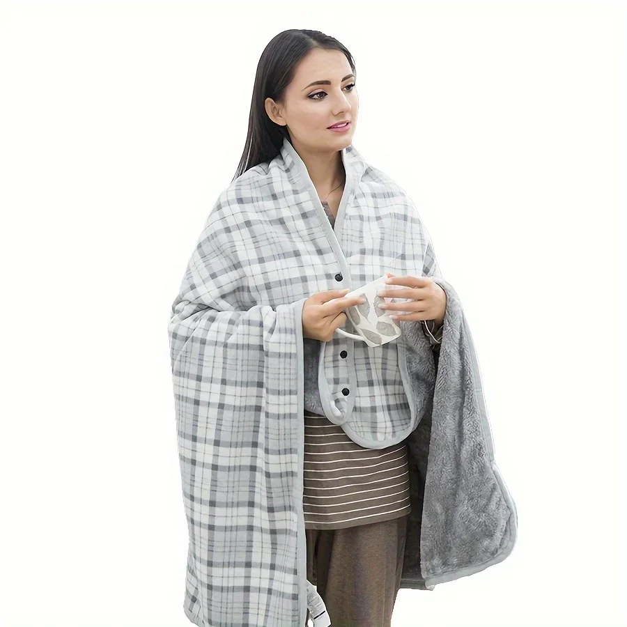 Cozy Flannel Wearable Shawl Blanket