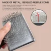 Solid Wood  Long Hair Pet Comb for Dog Pet Hair Remover Massage Short Cat Comb Pet Grooming Stainless Steel Combs for Dogs Hair 3