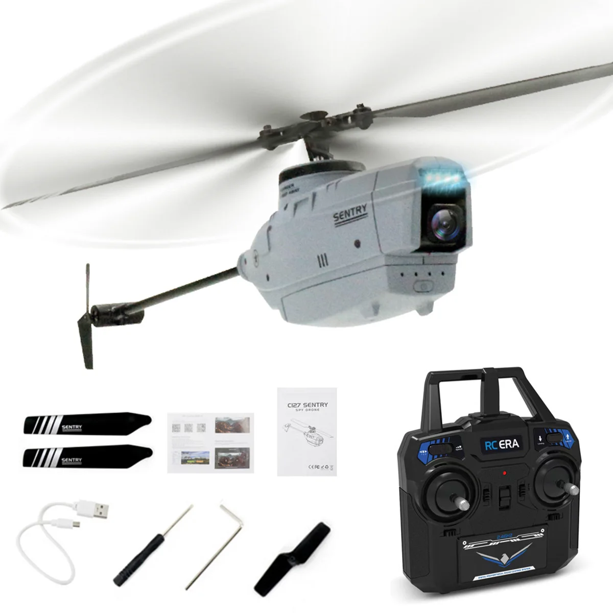 C127 2.4G 720P HD 6Axis WiFi Helicopter Wide Angle Camera Spy Drone RC  Plane Toy