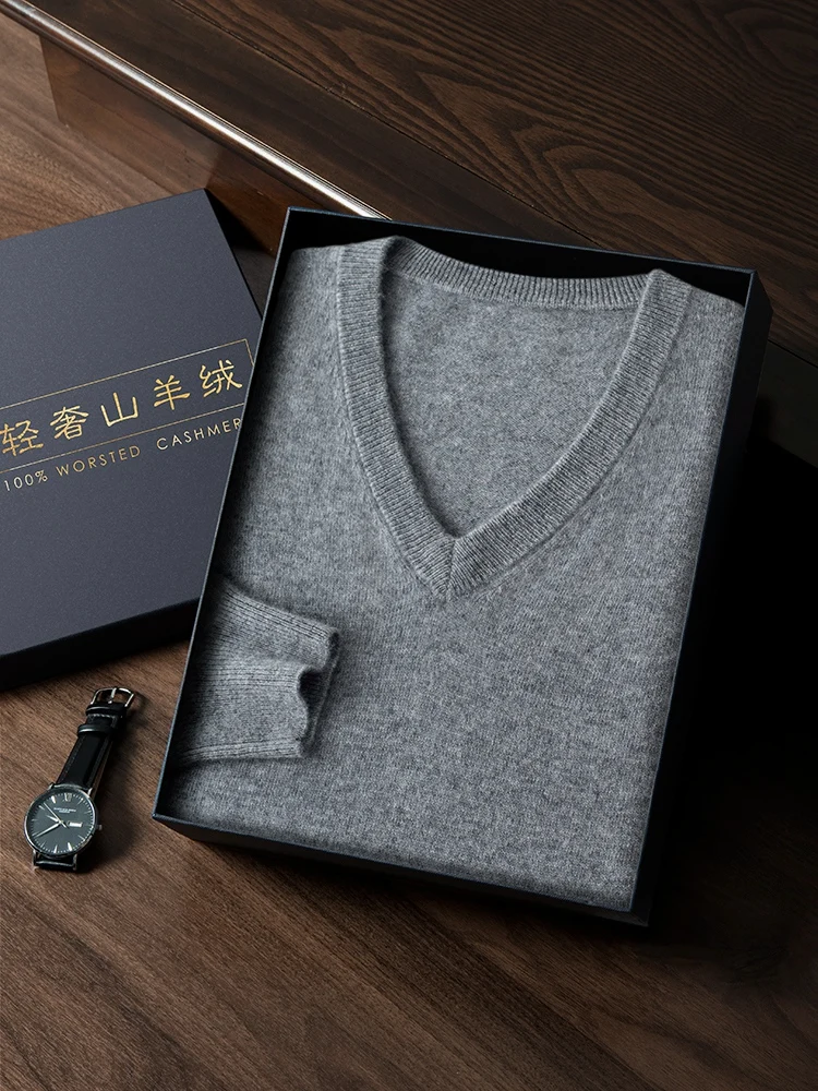 Men Cashmere Sweater High Quality Cable Knitting Smart Casual Pullover 100% Cashmere Knitwear Luxury Preppy Style Male Clothing 6
