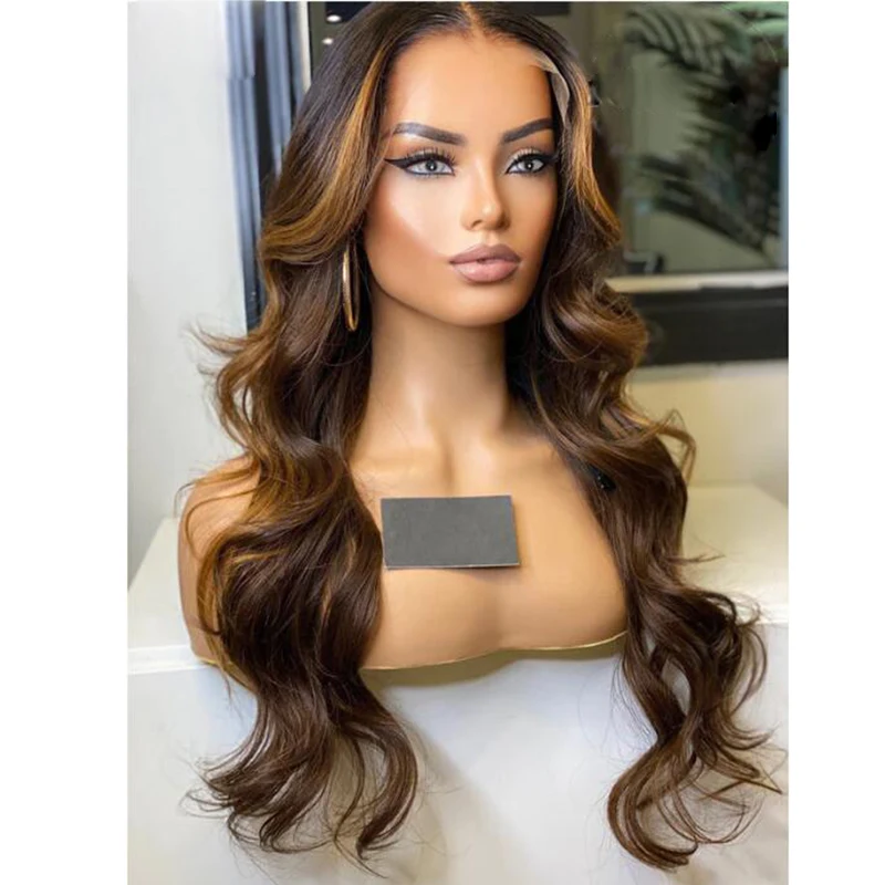 

Glueless 26 inch Long Ombre Blonde Body Wave European Virgin Human Hair Jewish Wig 13x4 Lace Front Kosher Sheitel Wigs For Women