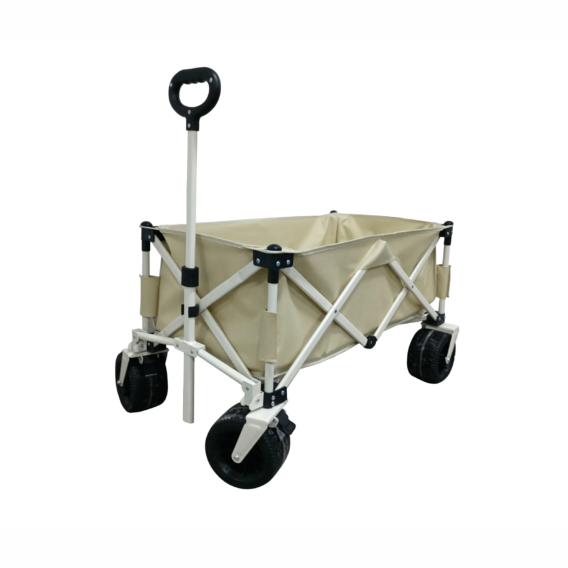 

hot sale Outdoor camping cart grocery stall shopping trolley light portable towing push poly flat folding cart home use