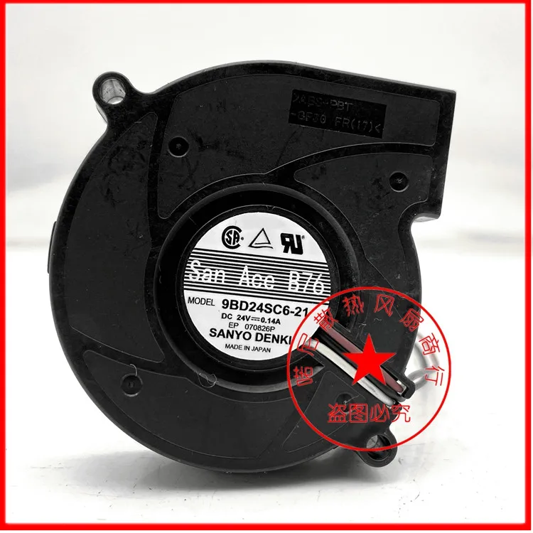 

3-проводной охлаждающий вентилятор для сервера Sanyo Denki 9BD24SC6-21 DC 24V 0.14A