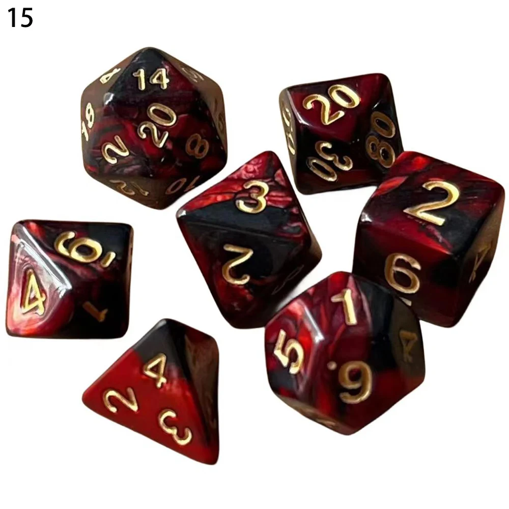 DND Würfel Acryl Solide Abgerundete Kanten Polyedrische Würfel D+D Set für Dungeons and Dragons Pathfinder Rollenspiel (RPG) – Detail 4
