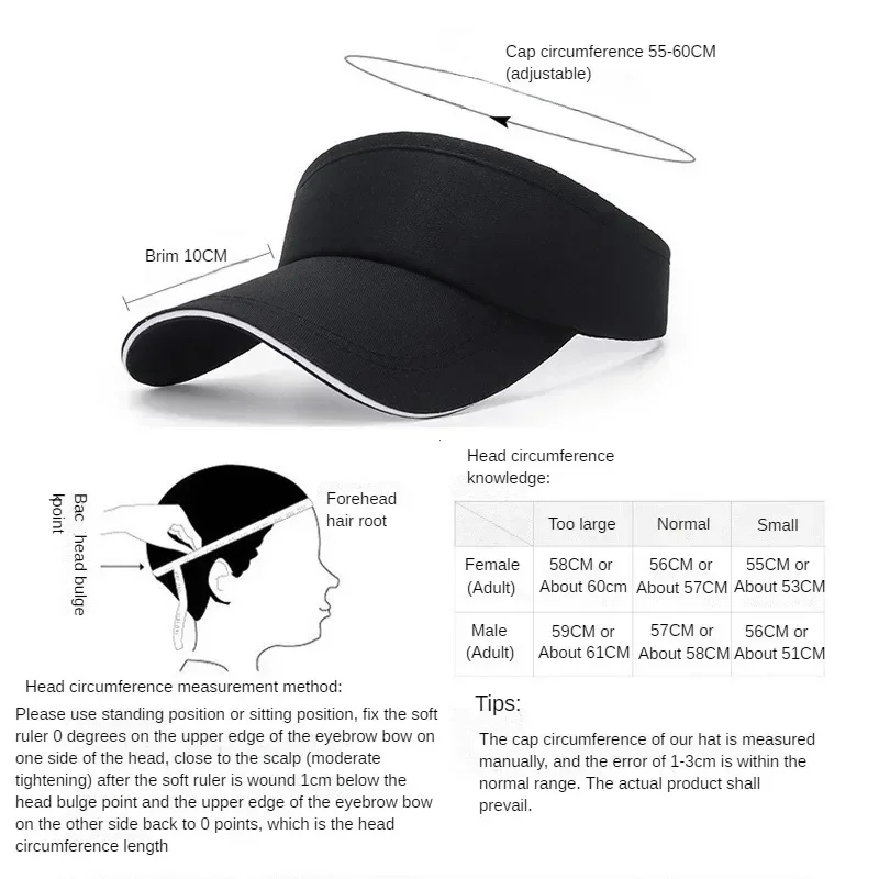 Tennis Caps Men Women Adjustable Sport Headband Classic Sun Sports Visor Hat Running Caps Tennis Beach Hat Outdoor Sports tennis caps