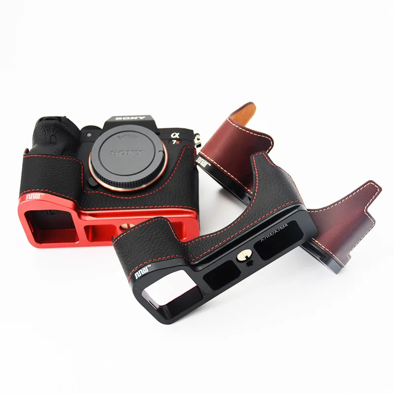 TP Étui En Cuir Véritable Fait à La Main Pour Appareil Photo Sony A7 II A7R M2 A7S Mark II 28-70 Mm, FE 55 Mm/F1.8 Et Objectif 35 Mm Ouverture Par Le