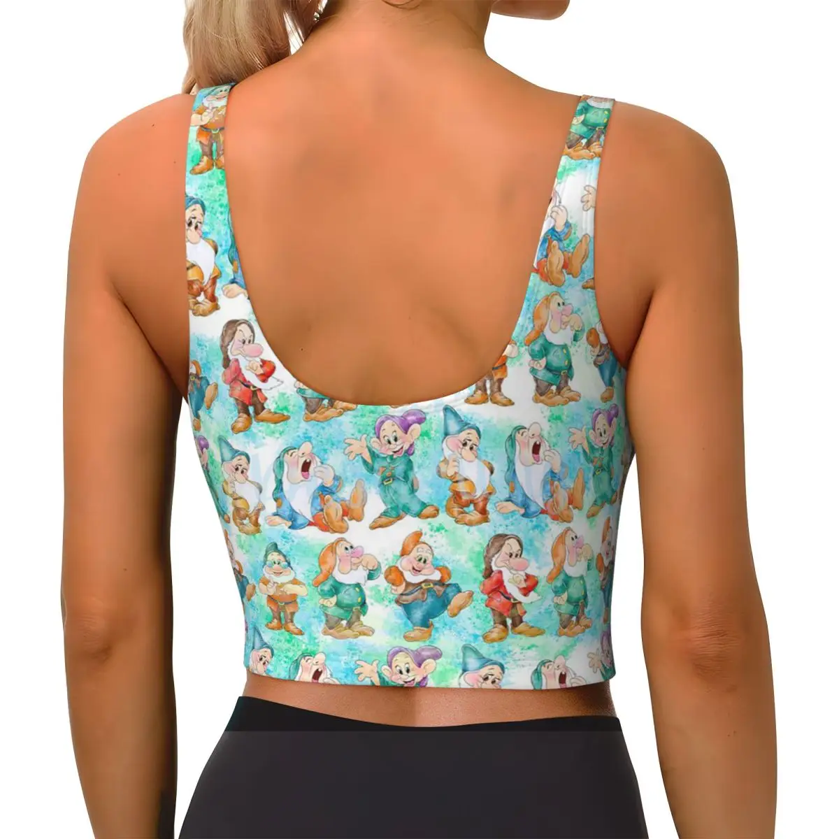 Movie Snow White And The Seven Dwarfs High Impact Sports Bras for Women Seamless Workout Yoga Crop Tank Tops