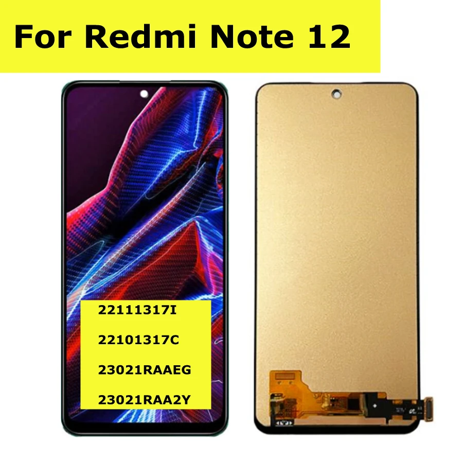 6D ORIGINAL Xiaomi Redmi Exclusive Replacement LCD Display + Touch Screen  Digitizer Display Assembly Combo Folder For (Xiaomi Redmi Note 12 (4G)) :  : Electronics