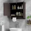 Bathroom Cabinet Wall Mounted, Bathroom Medicine Cabinet with Bar&Double Door&Adjustable Shelf, Over The Toilet Storage Cabinet 1