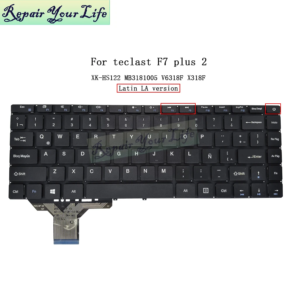 미국 영국 LA KR PT-PO 키보드, Teclast F7 Plus 2, Plus II 14.1 노트북, 포르투갈어 영어 한국어 노트북
