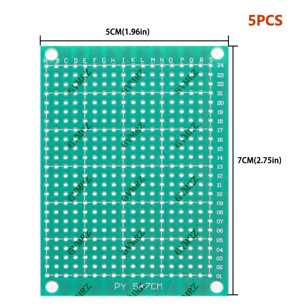 단면 4x6cm 3x7cm 녹색 PCB 프로토타입 보드 DIY 전자 프로젝트용 범용 스루홀 퍼포트보드 2x8cm