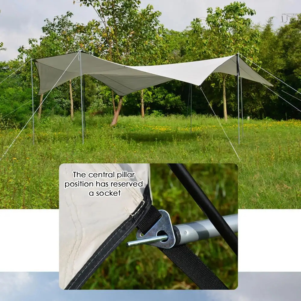 Description Picture 4 of itemCamping Canopy Tent Outdoor Sun & Rain Shelter Thickened Family Picnic Beach Awning Lightweight Bushcraft Backpacking Tarp