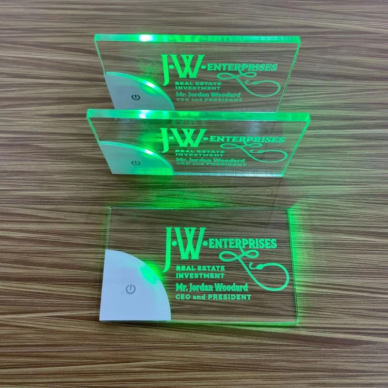 맞춤형 블랭크 LED 아크릴 카드, 레이저 조각용 조명 카드