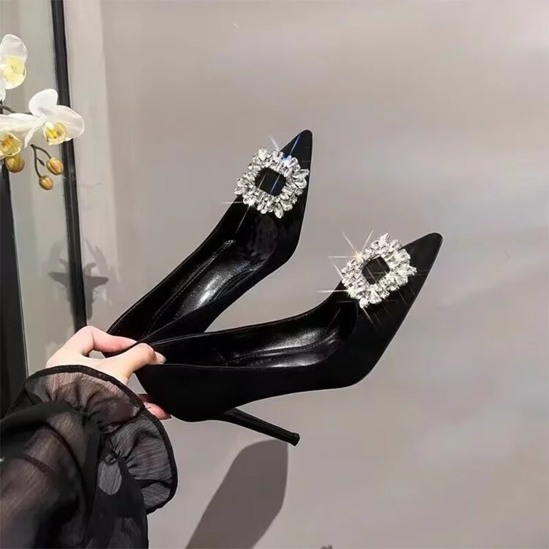 Crystal Women High Heels Shoes Pointed Toe Elegant Summer Sandals Fashion Sexy Woman Pumps 2025 Trend Brand Dress Female Zapatos 2