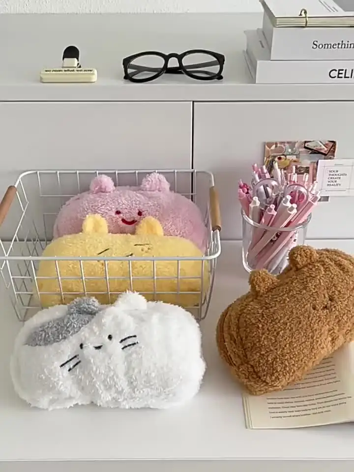 Astuccio Gatto Peluche Morbido Capiente Per Penne E Matite – Borza Portamatite A Forma Di Gattino Per Scuola, Università E Viaggi
