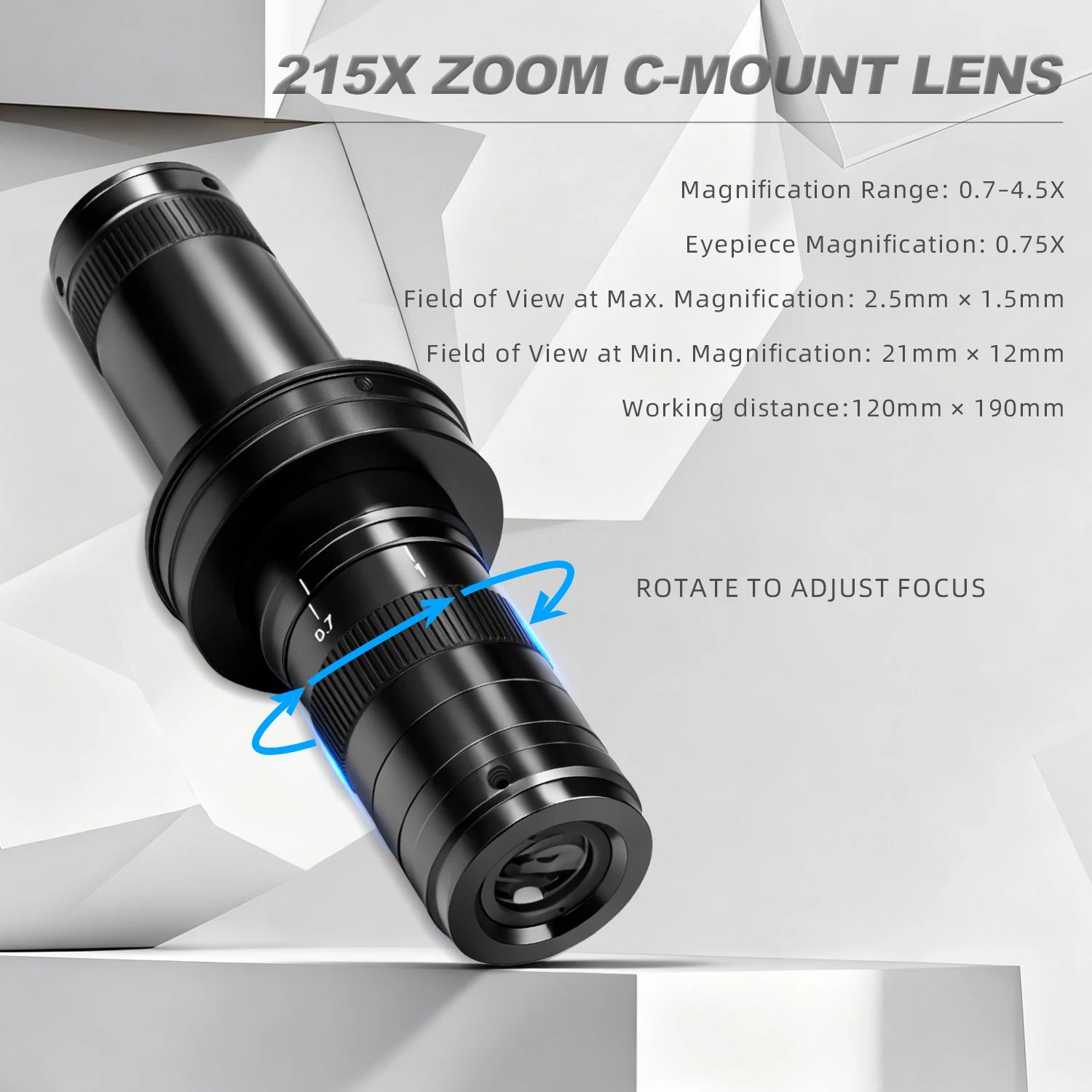 YIZHAN 215x 180x 150x Objektiv 0,7X ~ 4,5X Einstellbare Vergrößerung Industrie Mikroskop Objektiv Mehrfühle CS C-MOUNT Für HDMI USB Kamera – Detail 17