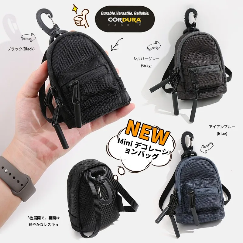 Cartera Con Cadena Antirobo Para Hombre - Tela Oxford, Con Cremalleras Y Bolsillo Para Monedas, Color Negro