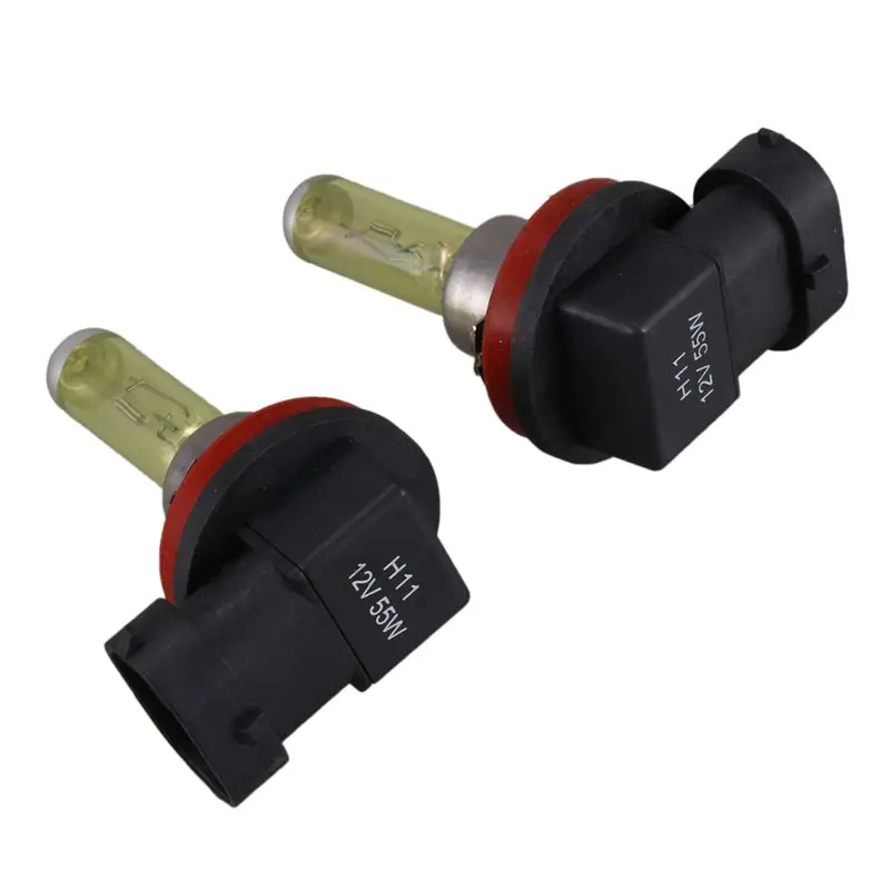 AT-8개 DC 12V 55W H11 3000K 슈퍼 옐로우 자동차 안개등 전구 램프
