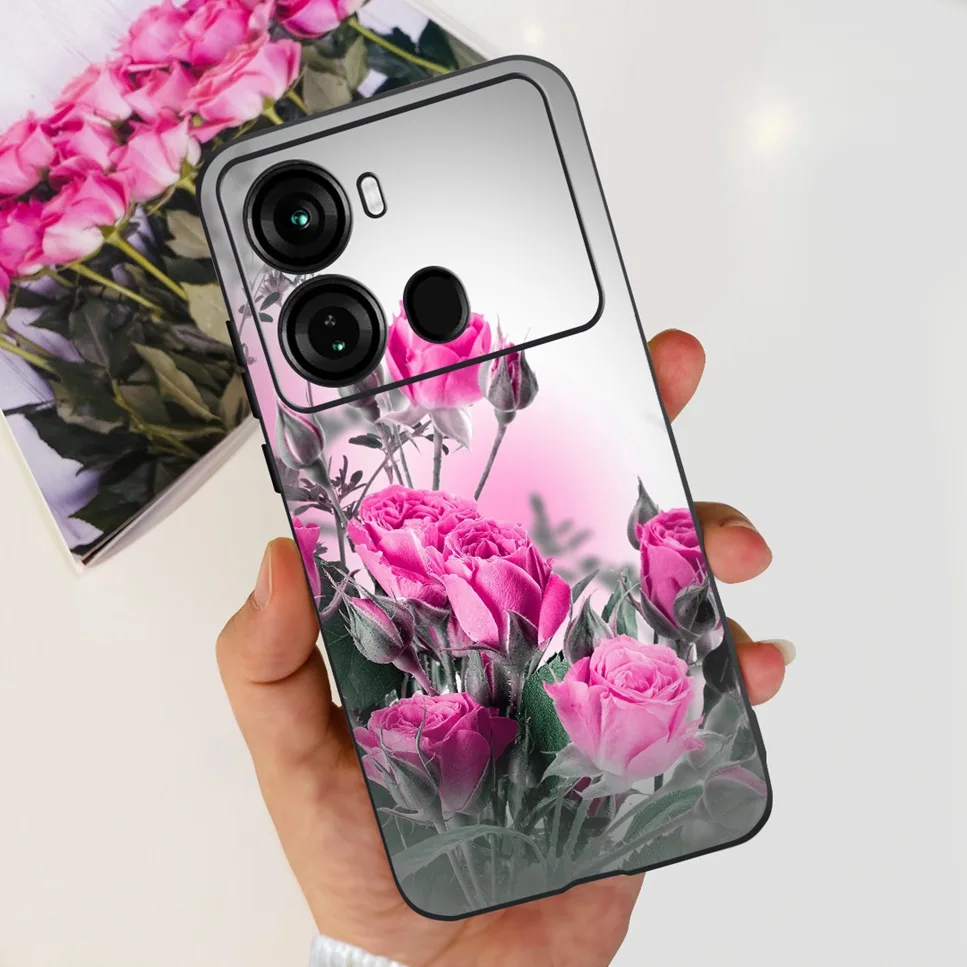 Lovely Astronaut Soft Silicone TPU Black Phone Cover, 6.6