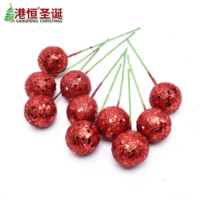 

10pcs/pack Christmas Fruits Simulation Foam Small Red Gold Fruits DIY Christmas Tree Decoration Accessories Photo Props