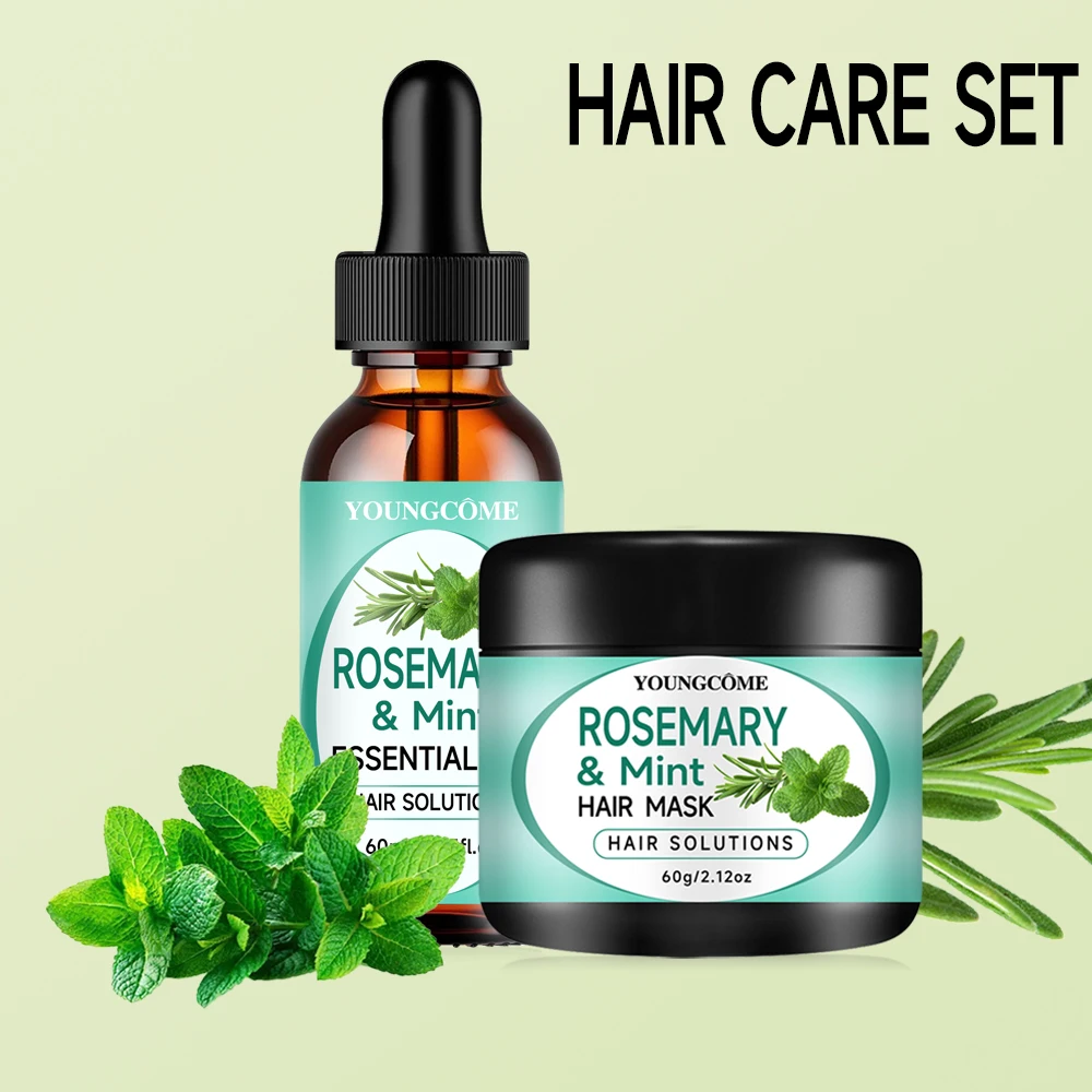 Rosemary Mint ESSENTIAL OIL and facial cream set Restore Soft Smooth Improve Dryness Repair Hair Damaged Improves Hair Line