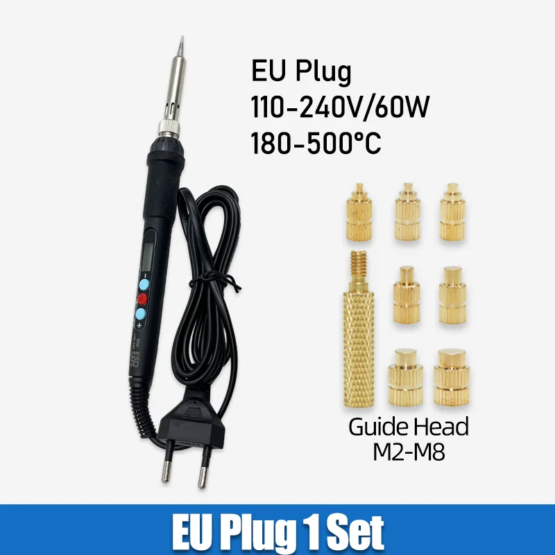 Heat Set Insert Tool Kit with Soldering Iron Tips and Brass Threaded Nuts