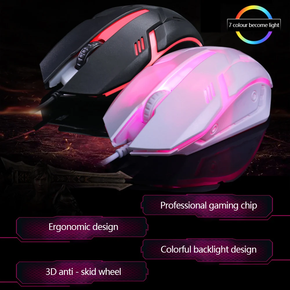 Limei S1 E-Sports Luminous Wired Mouse USB Wired Desktop Laptop Mute Computer Game Mouse