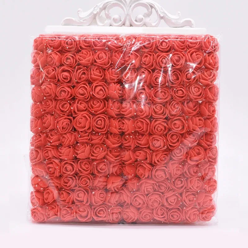 

144pcs 2cm Artificial Mini Foam Rose Flower Bouquet Wedding Flower Decoration Scrapbooking Fake Flowers Wreath DIY Craft Gifts