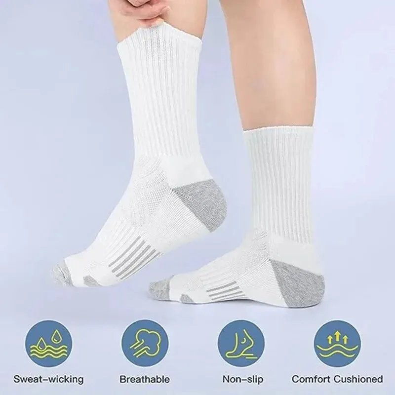 Men's High-Quality Outdoor Gym Socks - Comfortable, Soft, Ground-Gripping Football Design, Large Size
