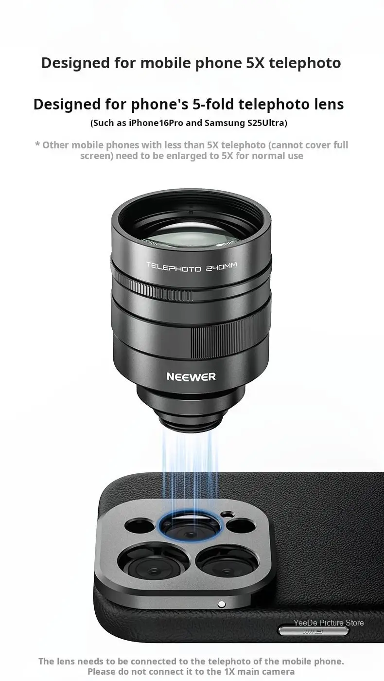NEEWER LS-79 Obiettivo Teleobiettivo con Ingrandimento 2X, Lente Macro Esterna per iPhone, Vivo, Xiaomi, Oppo, Samsung e Altri Smartphone - Image 3