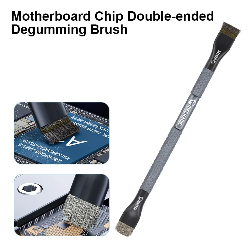 

MECHANIC Double-end Motherboard Glue Remover Brushing Tool for Mobile Phone IC Chip Glue Cleaning Steel Bristle Brush