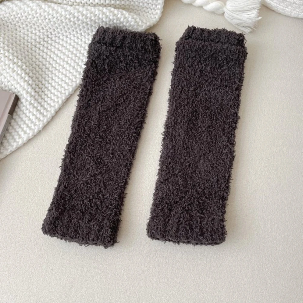 Frauen Herbst Winter Korallen Fleece Dicke Weiche Bein Arthritis Knie Bein Wärmer Laufende Knie Protector Lange Socken Wärmer – Detail 13