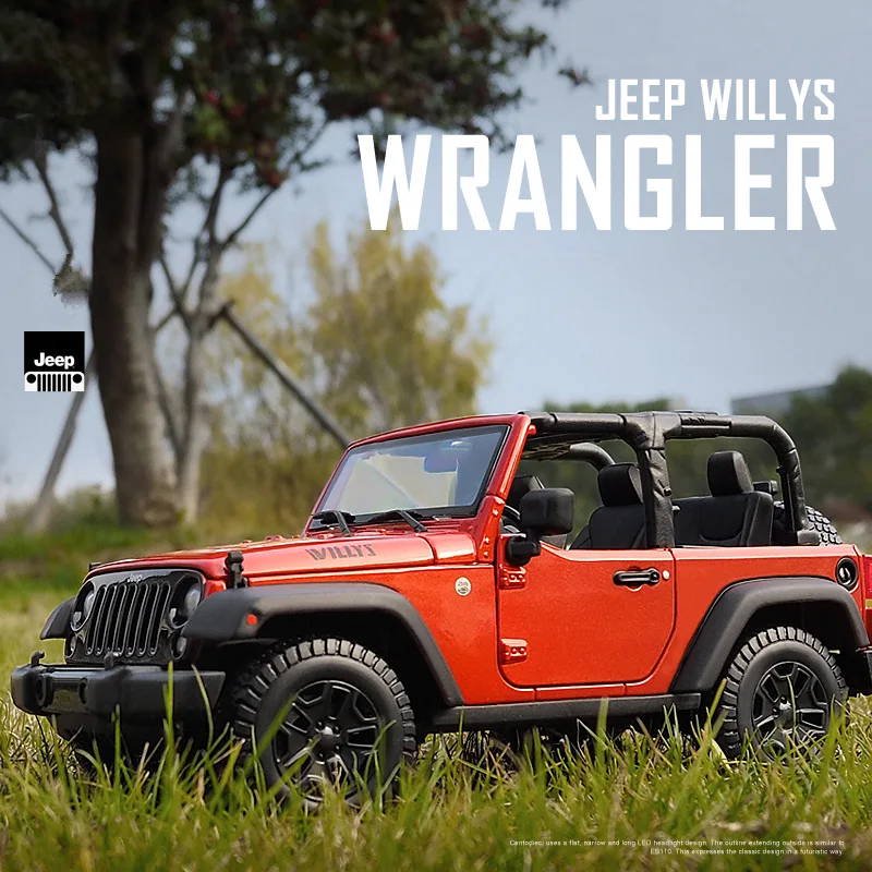 

Модель автомобиля WELLY 1:24 2007 Jeep Wrangler из сплава резины, металлическая игрушка, модель внедорожника, имитация детского подарка