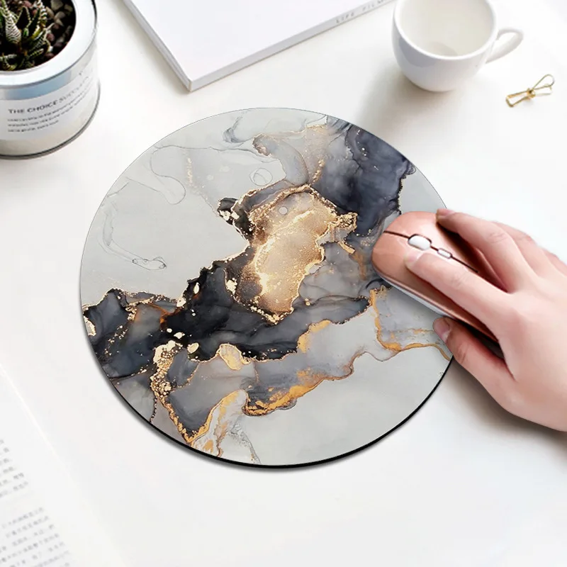 Custom Round Mouse Pad - Personalized Non-Slip Rubber Circular Mice Mat Add Your Image Text - Stitched Edges Mousepad - Suitable For Home, Office, Workspace - View #10