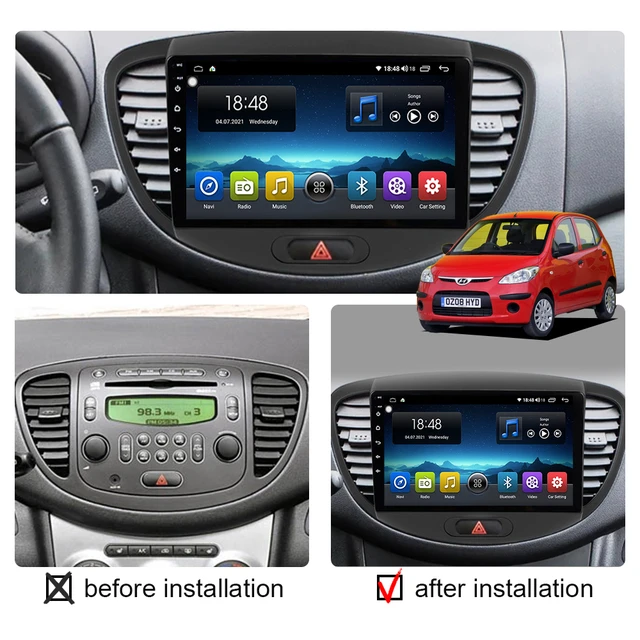 7-Inch Touch Screen Hyundai I10 DVD Multimedia System with