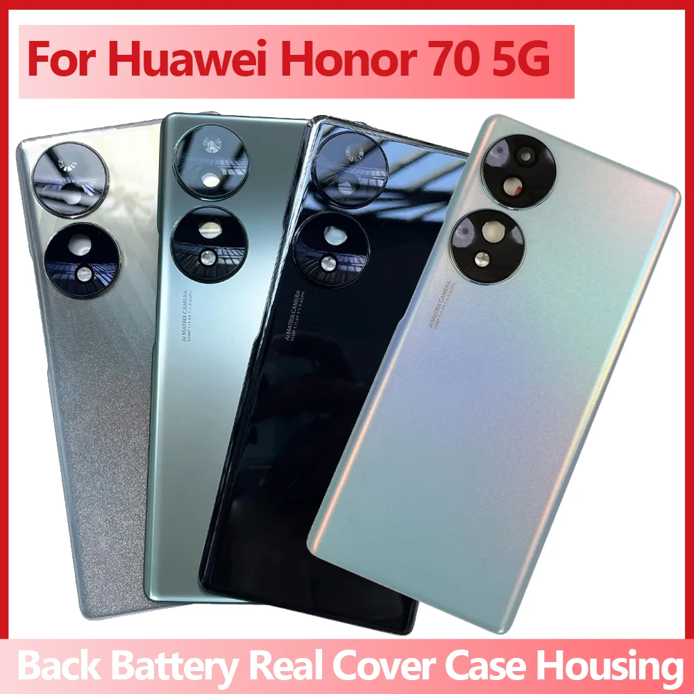 

Новая высококачественная задняя крышка аккумулятора для Huawei Honor 70 5G задняя крышка корпуса + крышка вспышки + объектив камеры