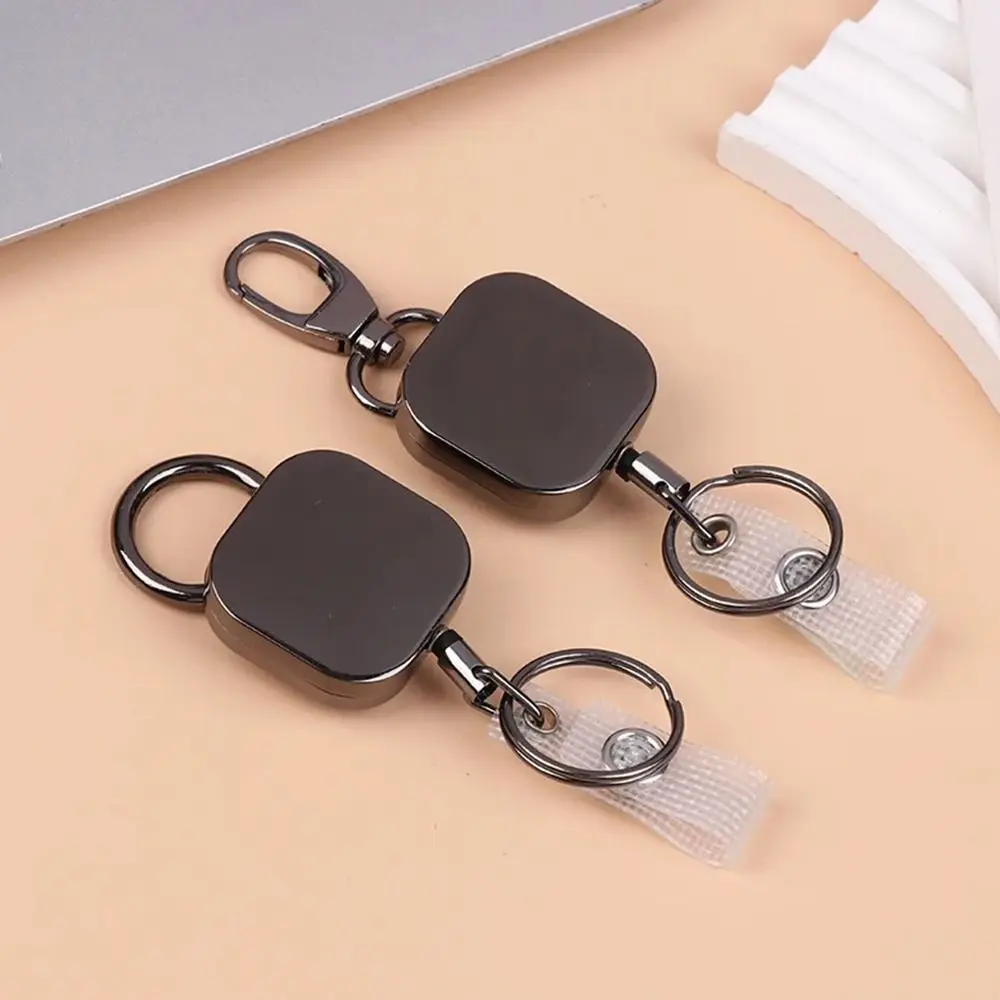 휴대용 금속 풀릴 카라비너 접이식 분실방지 키체인 배지릴 클립 키 관리