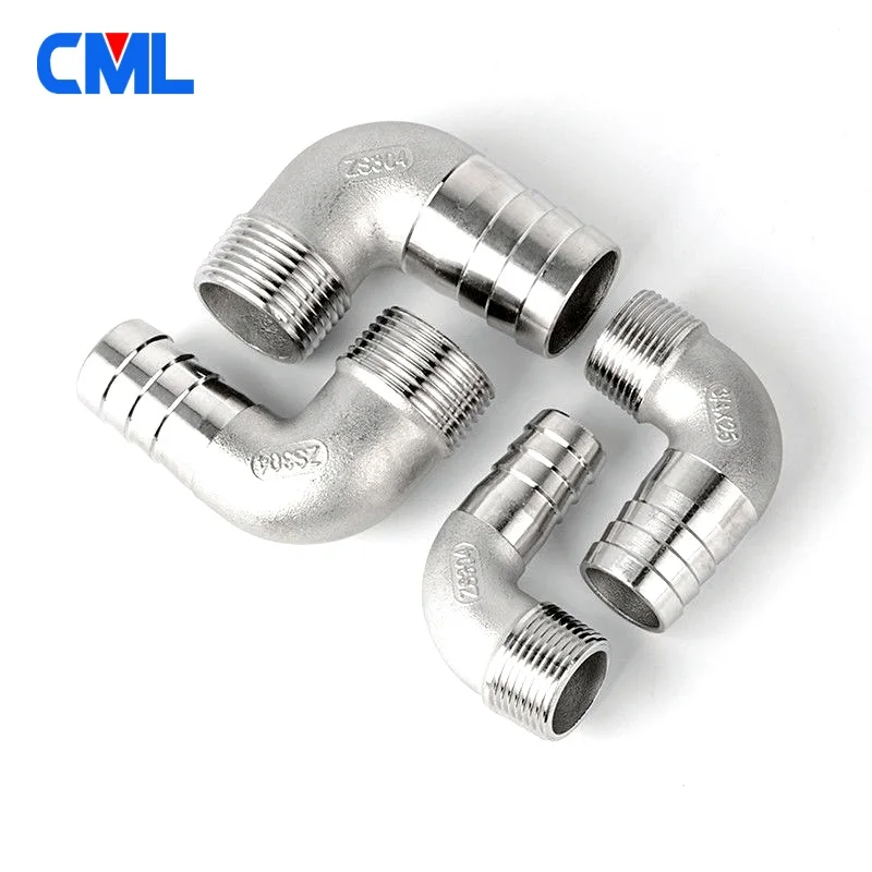 1/8" 1/4" 3/8" 1/2" 3/4" BSPT Male 6mm 8mm 10mm 12mm Hose Barb Elbow 90 Degrees 304 Stainless Steel Pipe Fitting Male Connector