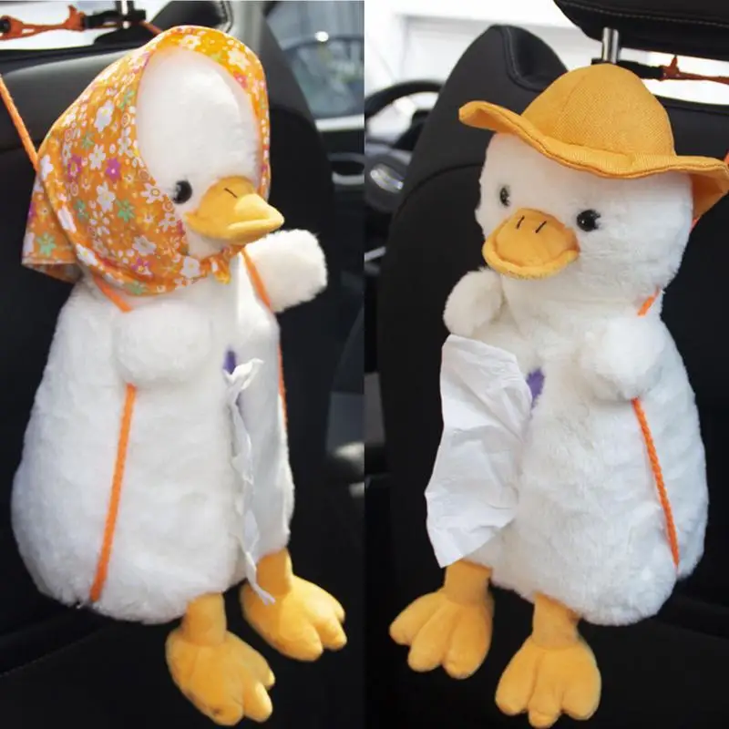 

Plush Duck Tissue Box Creative Plush Duck Tissue Holder Napkin Tissue Paper Holder Portable Paper Package Case Car Chair Tissue