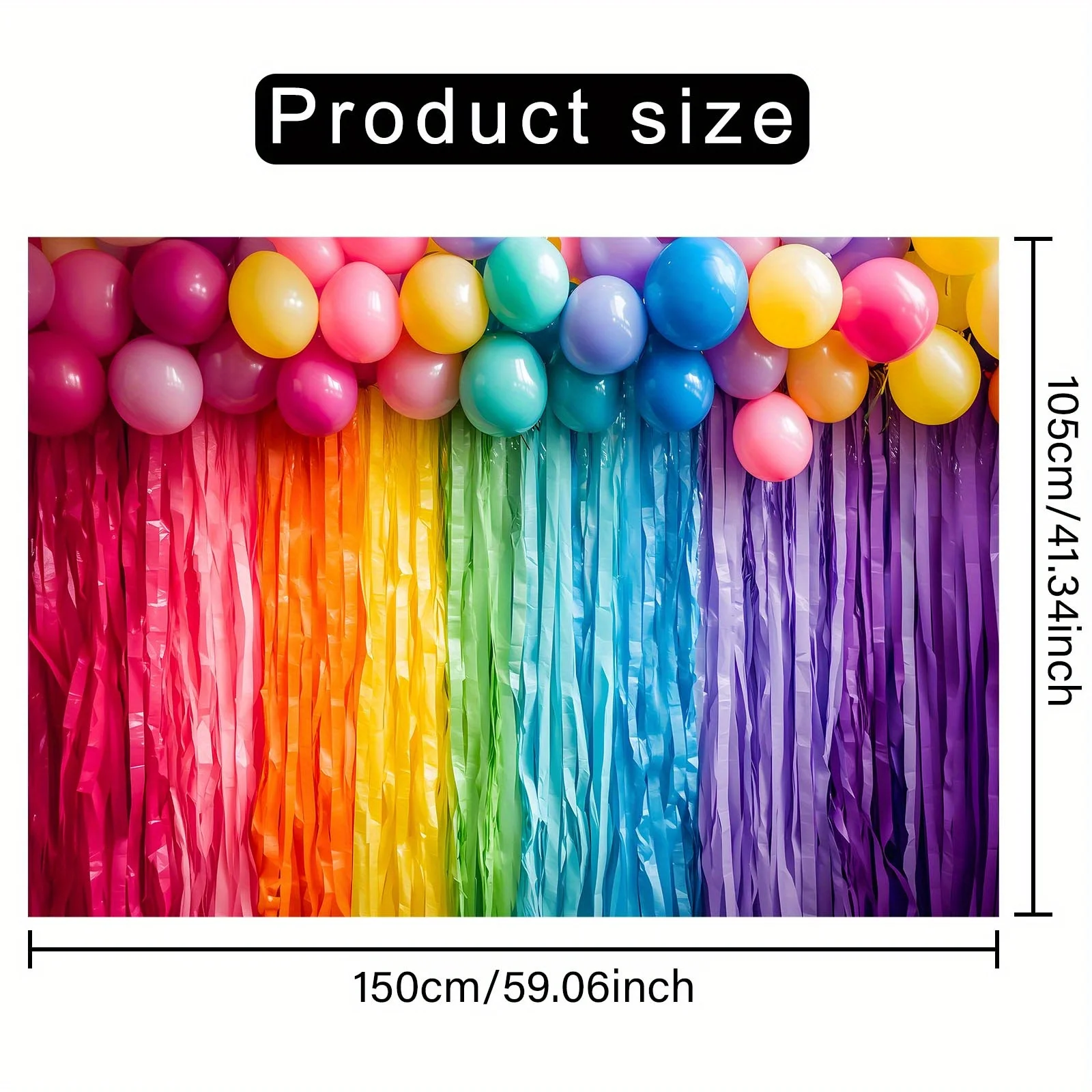 1-Regenbogen-Ballon-Party-Hintergrundbanner, geeignet für den Innen- und Außenbereich, ideal für Gärten, Innenhöfe und Partys – Detail 2