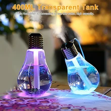 

1set LED Bulb Humidifier 400ml USB Air Freshener Colorful Changing Night Lamp Aromatherapy For Home Essential Oil Diffuser