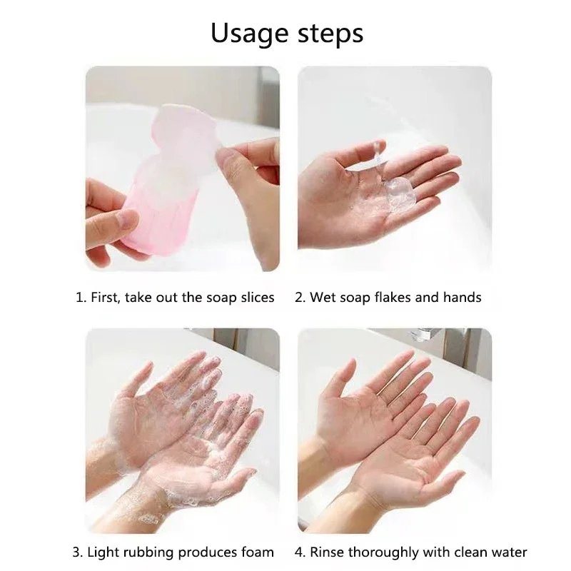 Soap Paper Portable Hand Washing Slice Sheets Bath Travel Scented Foaming Soap Bath Clean Soap Tablets Bathroom